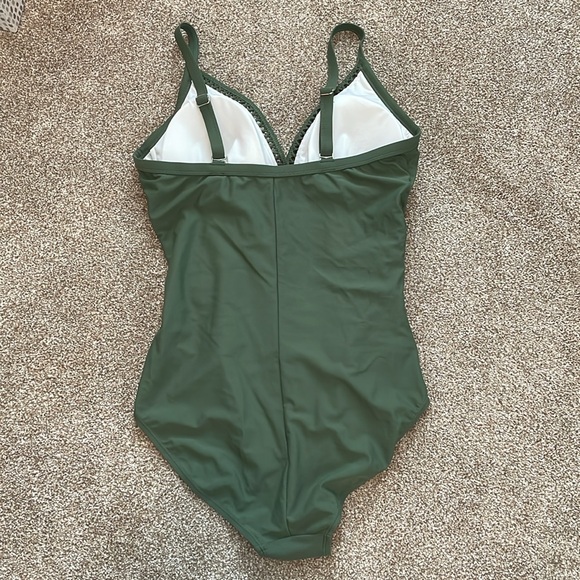 Olive green one piece bathing suit - Picture 2 of 3